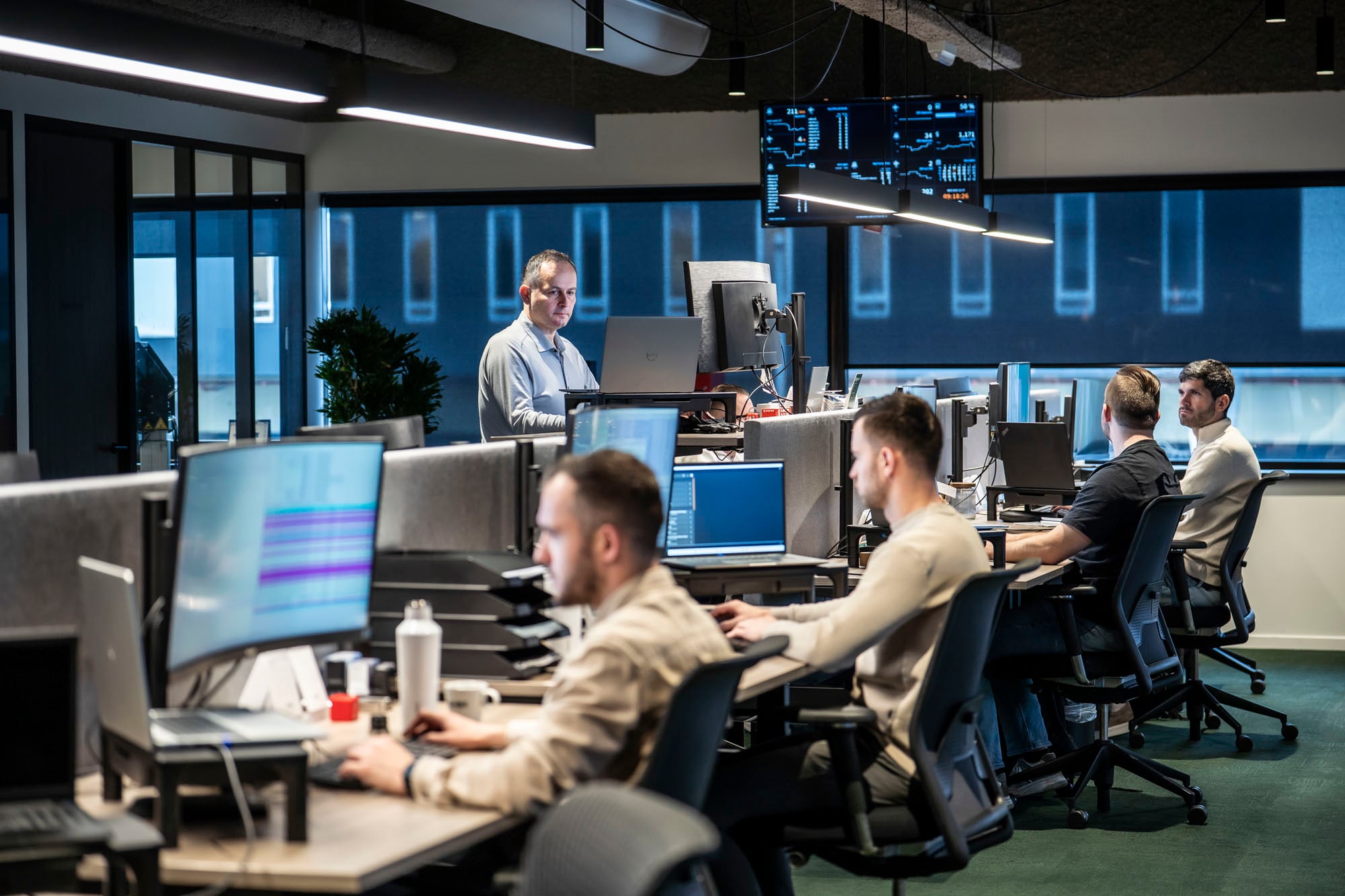 Caroz control tower team monitoring shipments at the Venlo office.